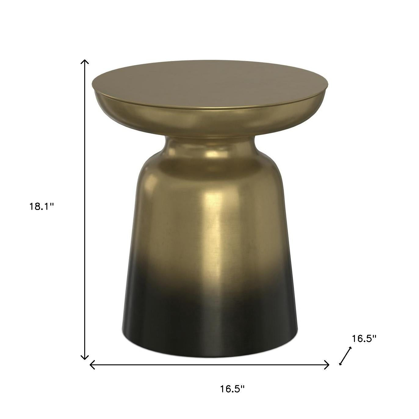 18" Gold Metal Round End Table