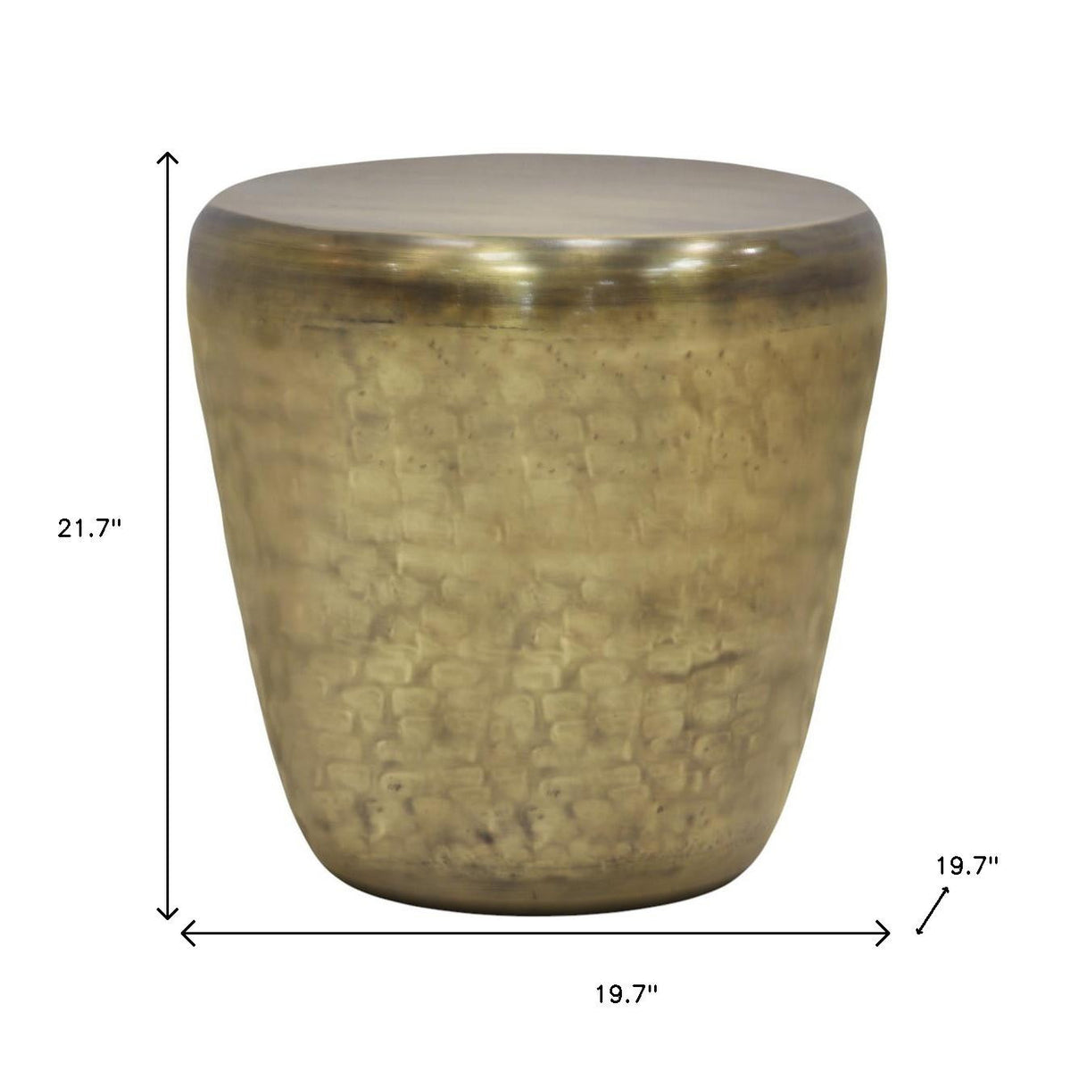 22" Gold Metal Round End Table
