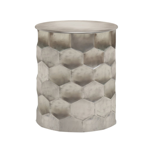 20" Silver Metal Round End Table