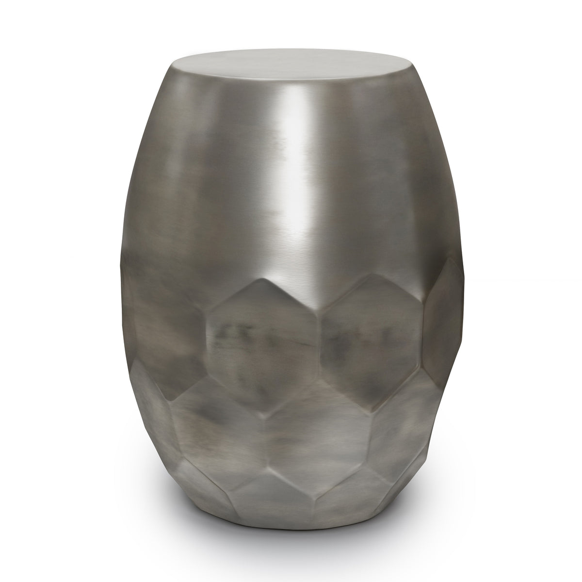 20" Silver Metal Round End Table