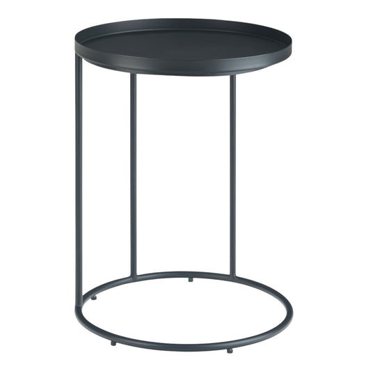 23" Black Metal Round End Table