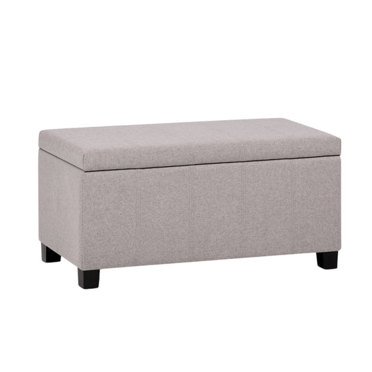 36" Dark Brown and Cloud Upholstery Storage Ottoman