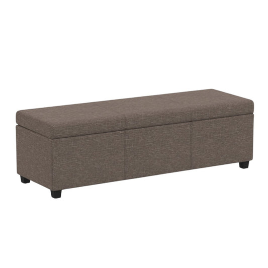 54" Dark Brown and Fawn Upholstery Storage Ottoman