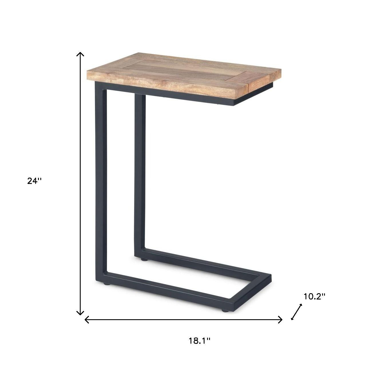 24" Natural Metal End Table