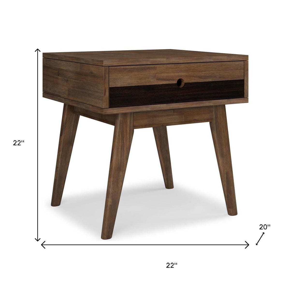 22" Brown Wood End Table