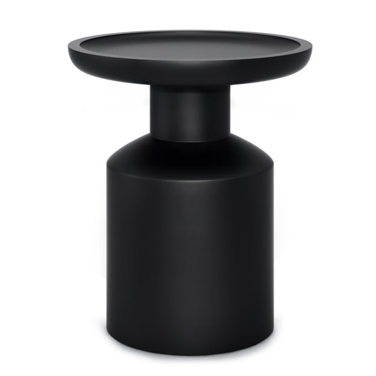 18" Black Solid Wood Round End Table