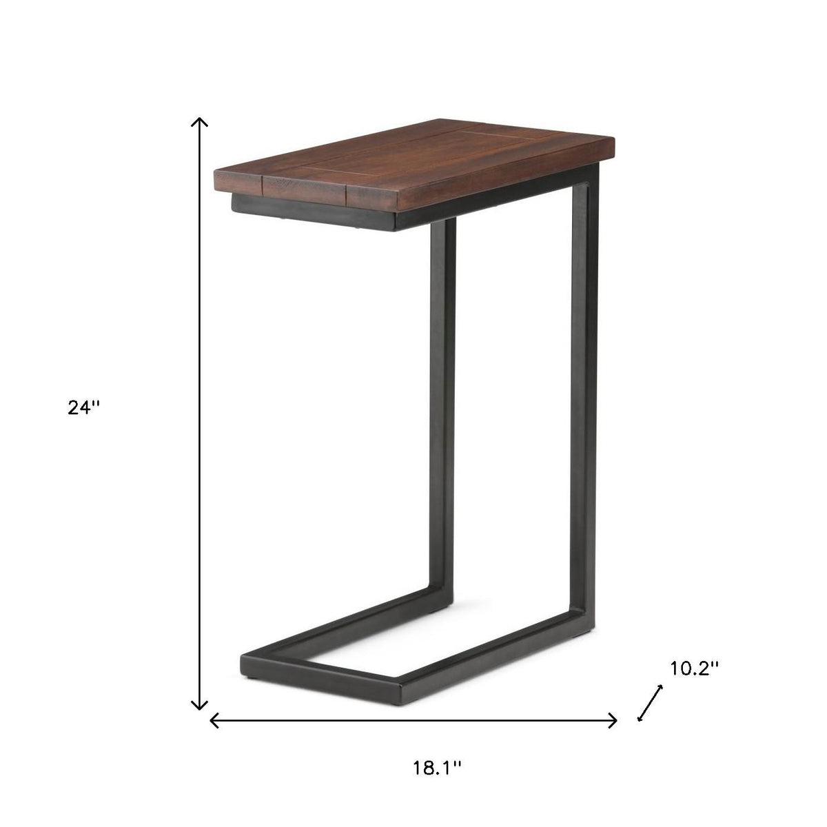 24" Brown Metal End Table
