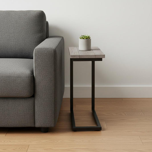 24" Beige Metal End Table