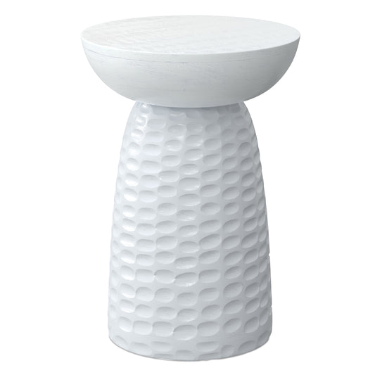 18" White Solid Wood Round End Table