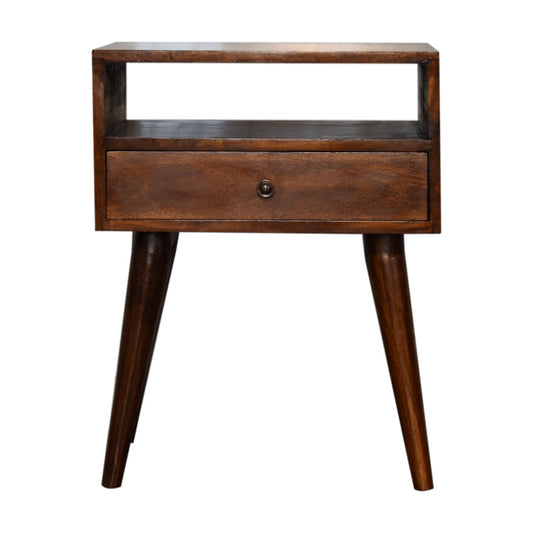 22" Chestnut Solid Wood One Drawer Nightstand