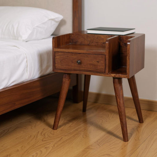 22" Chestnut Solid Wood One Drawer Nightstand