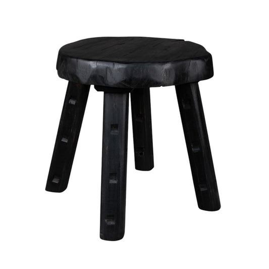 19" Black Solid Wood Round End Table