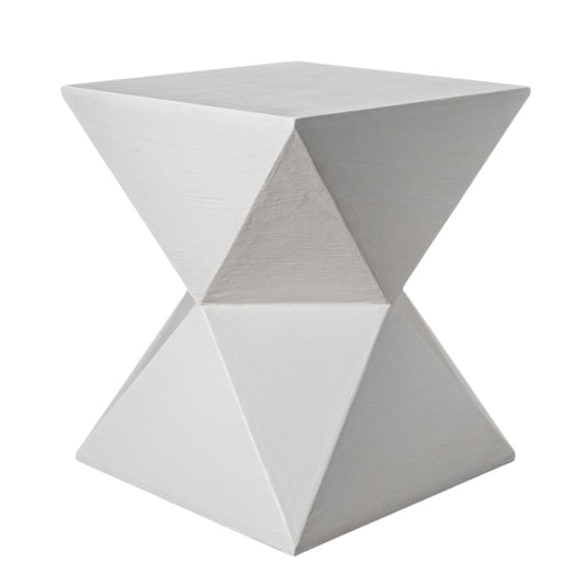 19" White Wood Round End Table