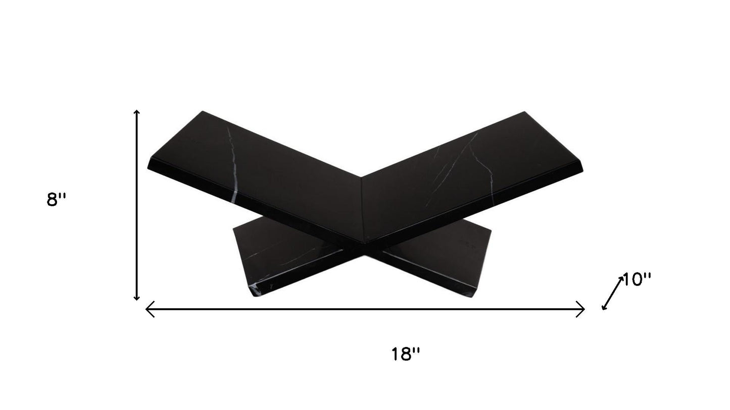 8" Black One Tier Bookcase