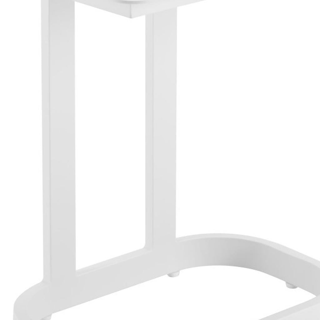 24" White Aluminum End Table