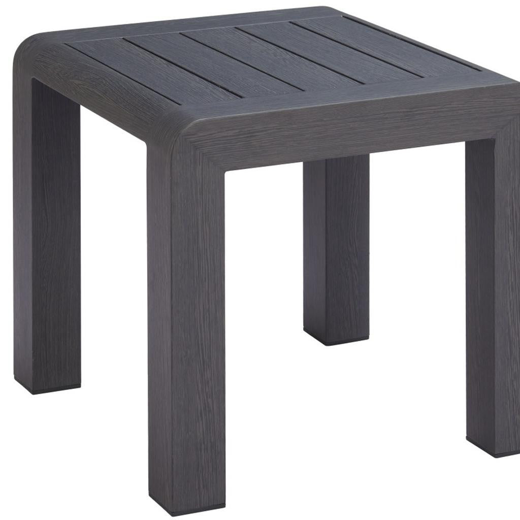 22" Black Aluminum Square End Table