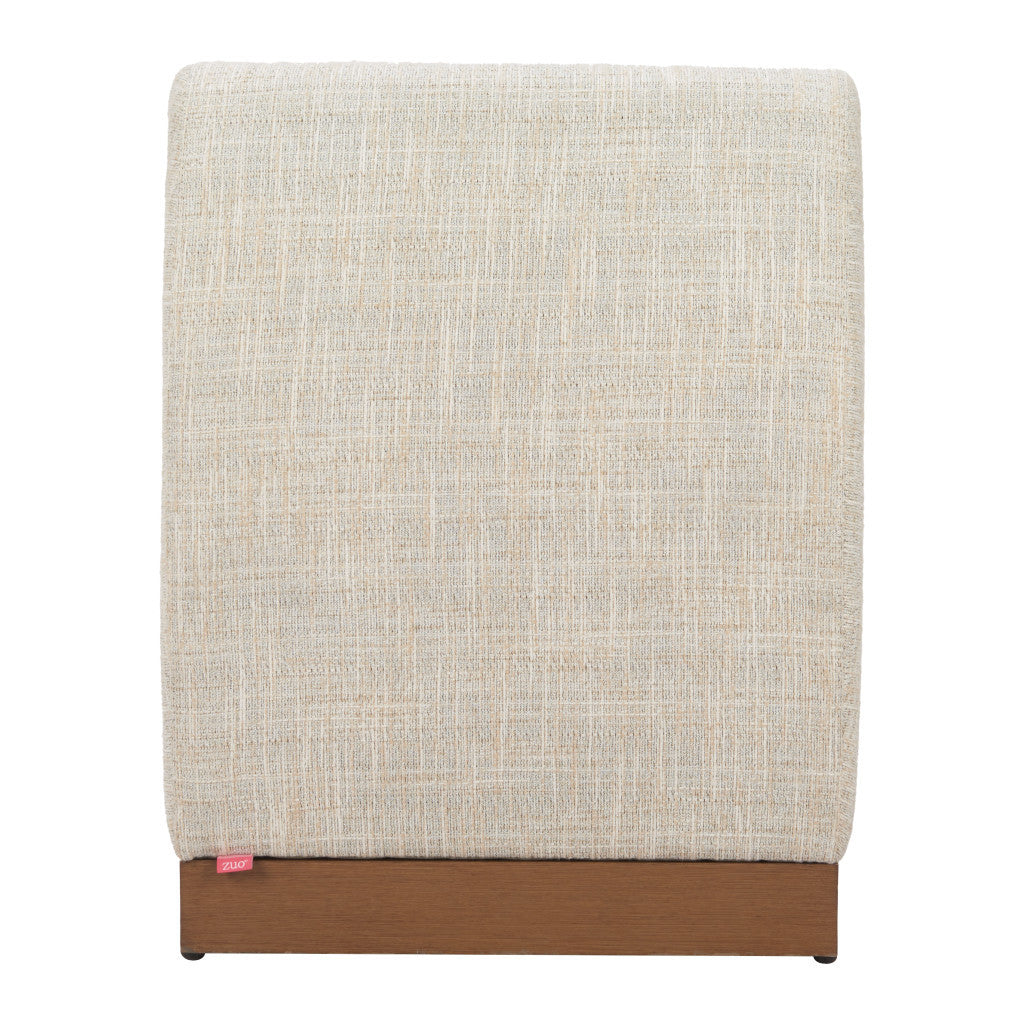 24" Beige Aluminum Outdoor Accent Chair