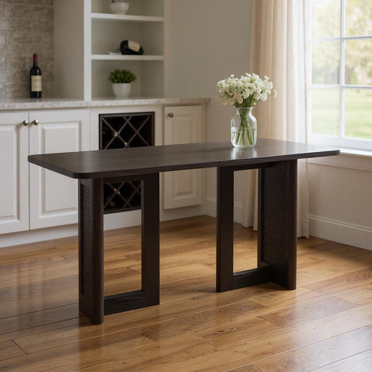 67" Black Wood Square Bar Table
