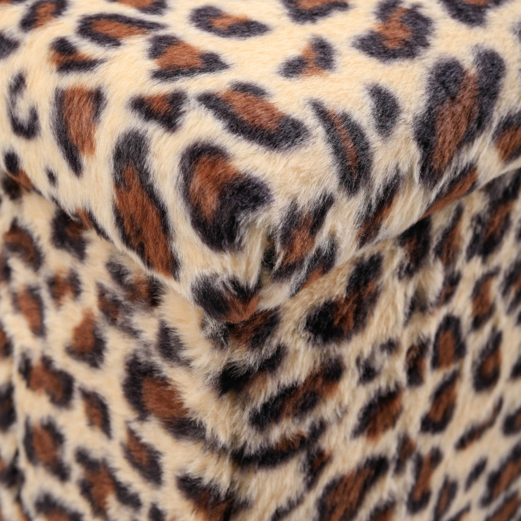 12" Plastic Animal Print Storage Ottoman