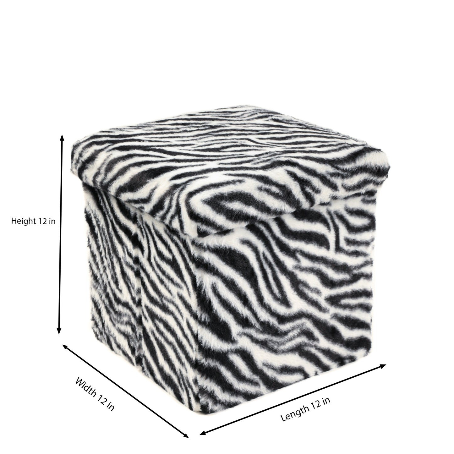 12" Plastic Animal Print Storage Ottoman