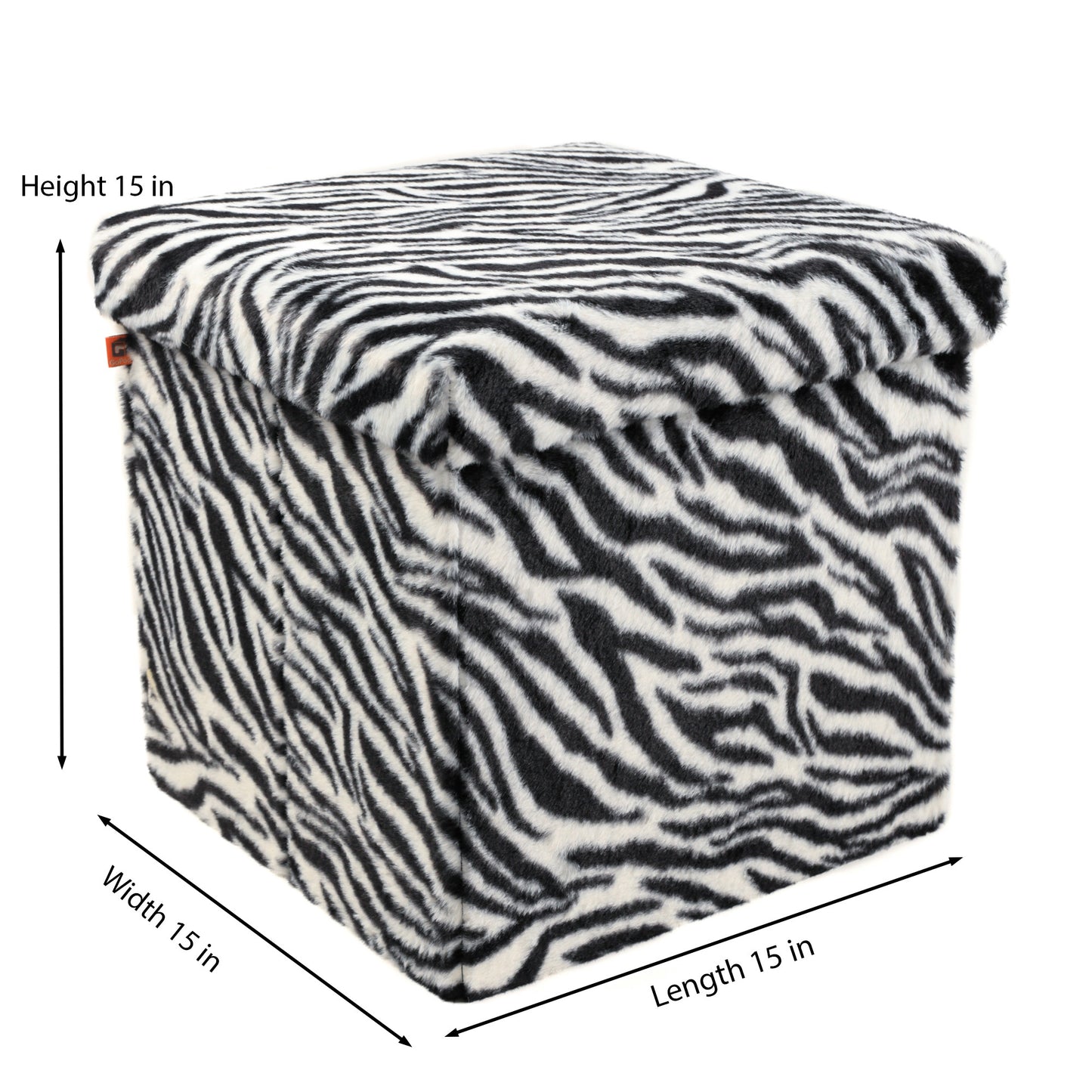 15" Plastic Animal Print Storage Ottoman