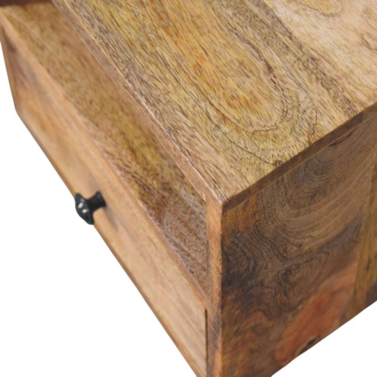 12" Brown Solid Wood One Drawer Floating Nightstand