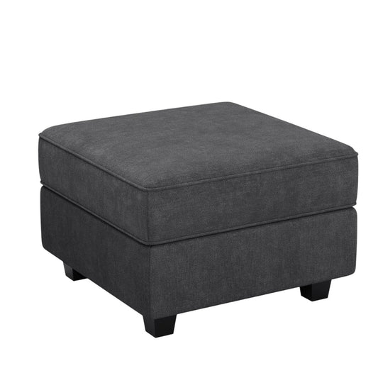 26" Gray and Black Velvet Storage Ottoman