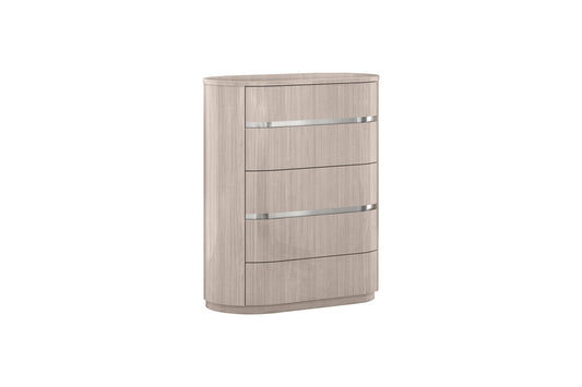 40" Beige Wood Four Drawer Gentlemens Chest