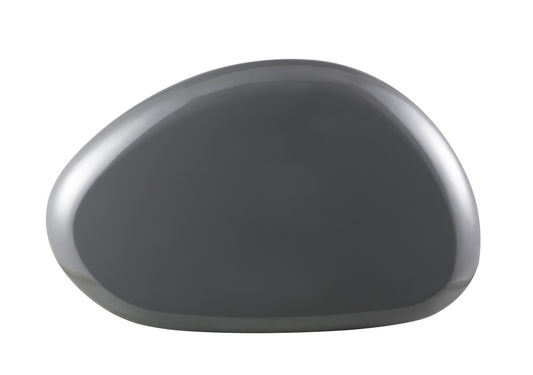 46" Gray Wood and Steel Oval Coffee Table