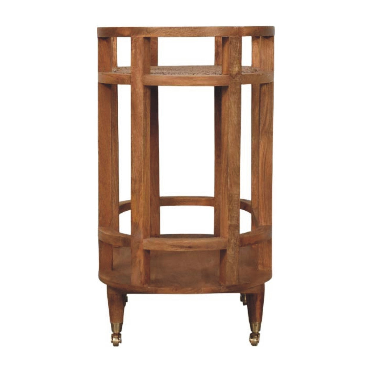 35" Brown Solid Wood Solid Console Table With Shelf And With Two Drawers