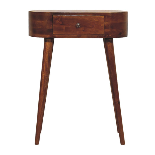 24" Brown Solid Wood Solid Console Table And With Two Drawers