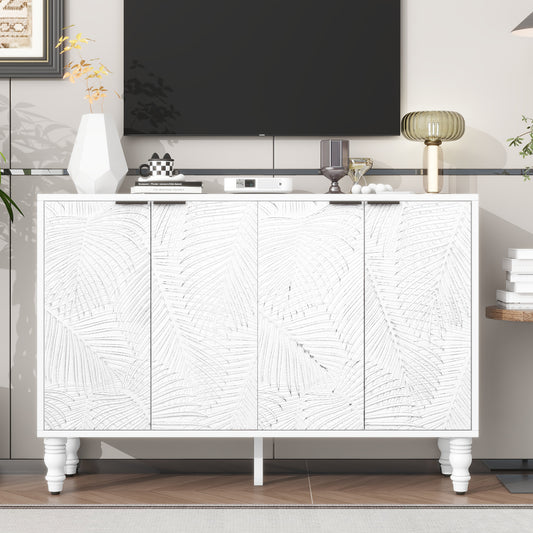 VIBE HAUS 47.2'' Modern TV Stand, Entertainment Center Media Console With 2 Spacious Storage Space, Solid Wood Legs And Anti-tip Device For Living Room, Up To 43''