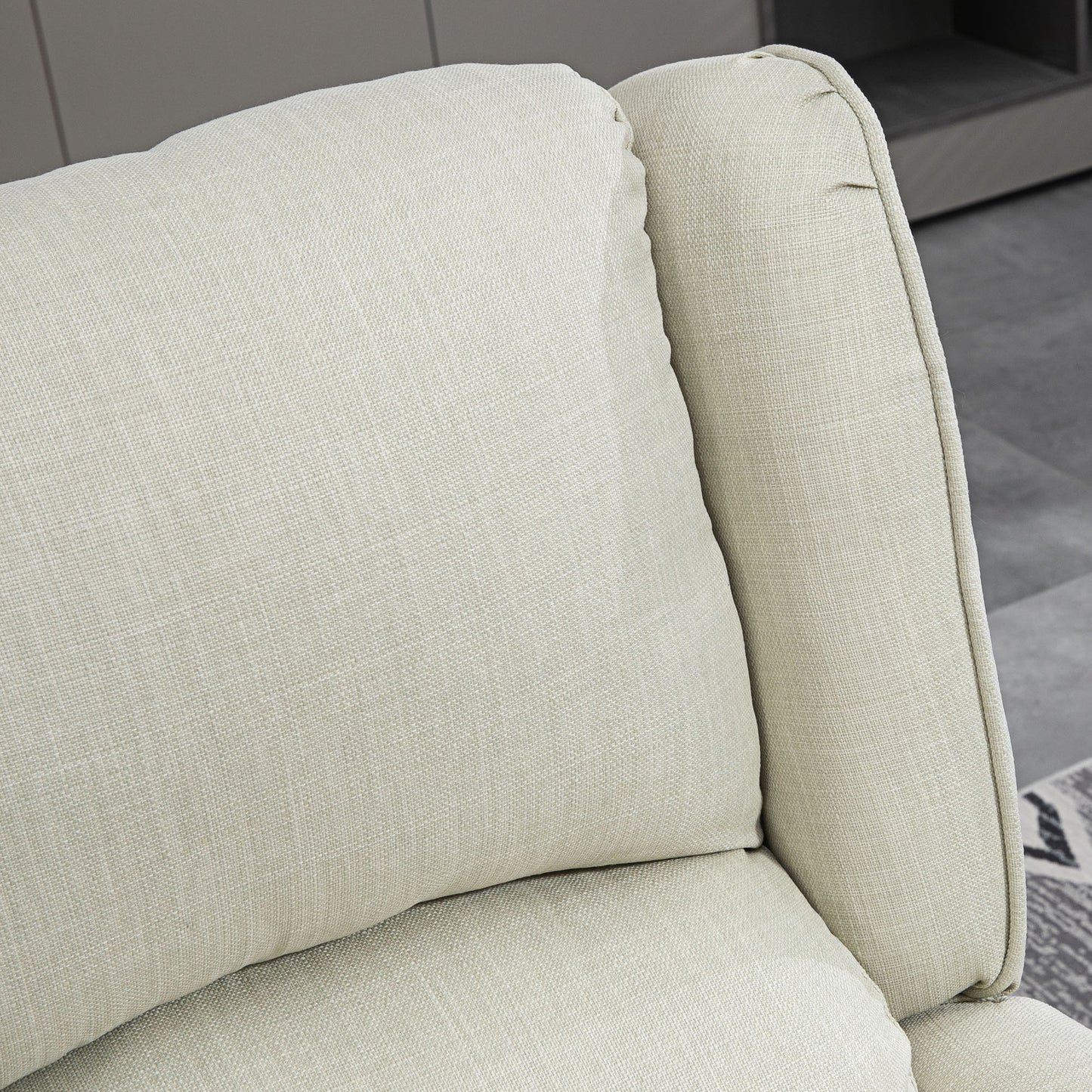 Vibrating Massage Recliner Chair with Heat, Wingback Push Back Reclining Chair for Living Room, Beige