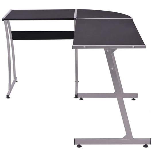 Desk Black Engineered wood with PVC cover and metal frame Large
