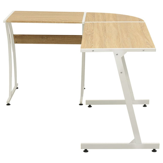 Corner Desk Oak Engineered wood with PVC cover and metal Large