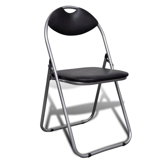 Chair Set of 6 Black Steel frame + faux leather Standard