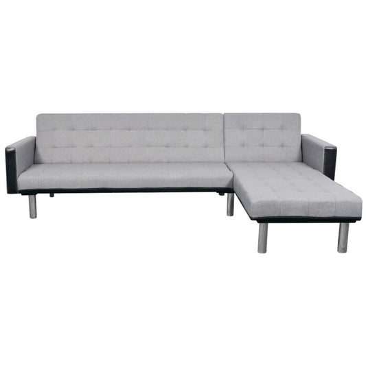 Sofa Black and grey Wooden frame, polyester fabric Large