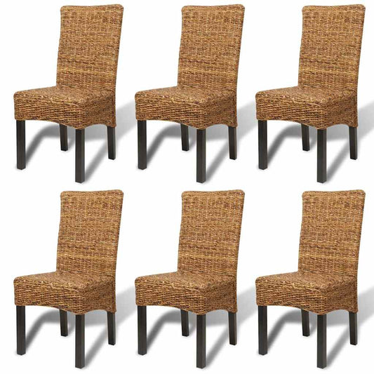 Dining Chairs 6 pcs Abaca and Solid Mango Wood