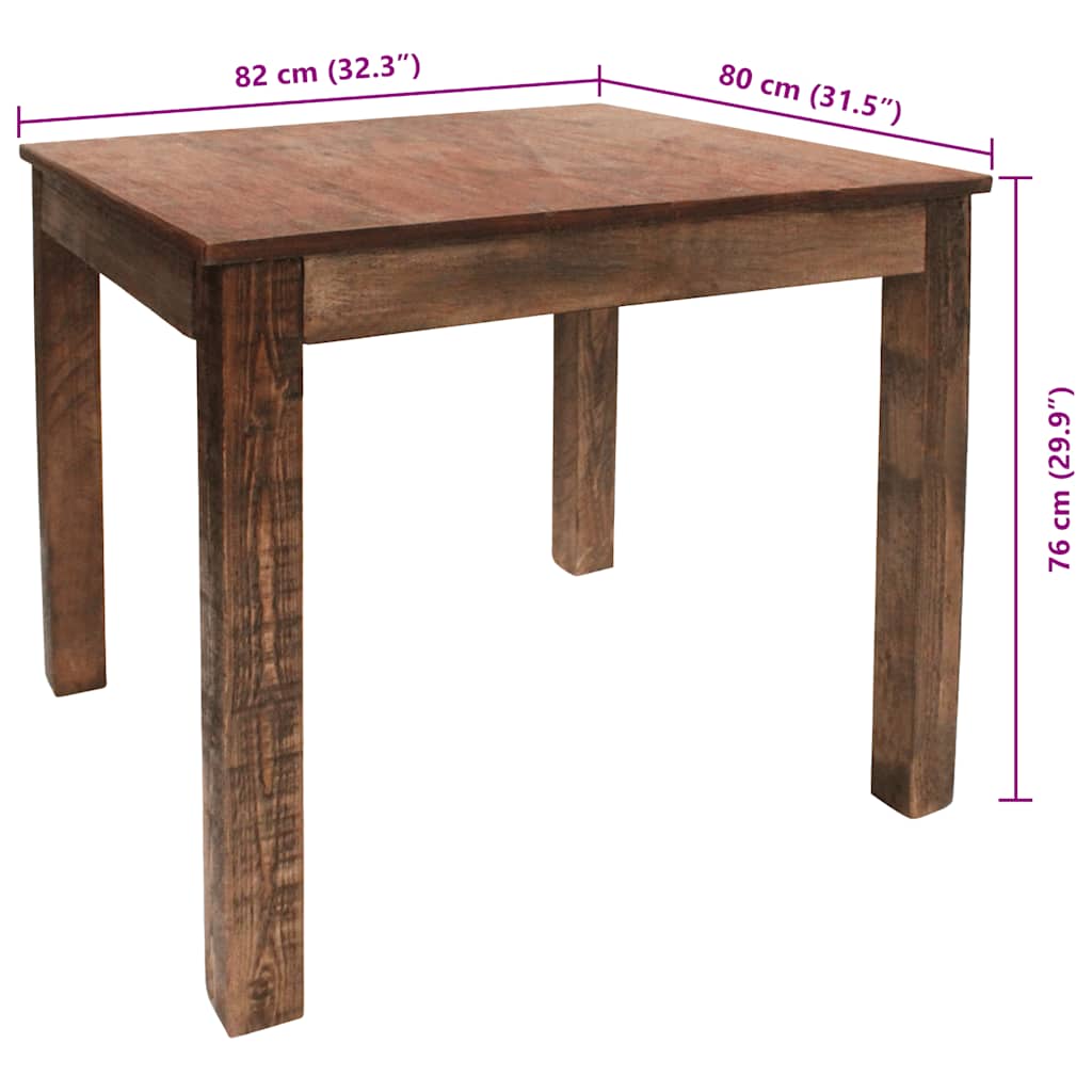 Dining Table Various shades of brown Mixed recycled wood Medium