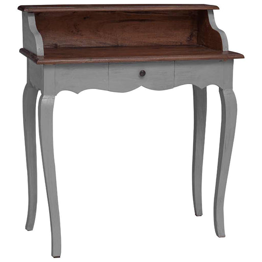 Writing Desk Mahogany, Grey Solid mahogany wood
