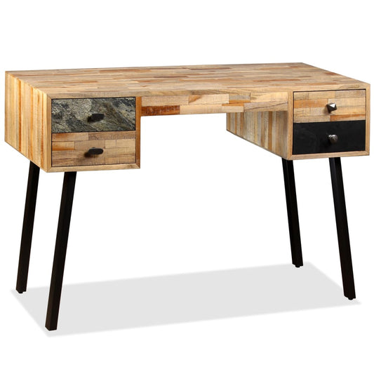 Writing Desk Reclaimed Wood Reclaimed Teak, Steel 43.3 in desk