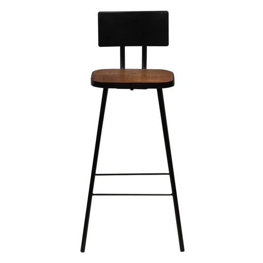 Bar Chair Set of 4 Dark Brown, Black