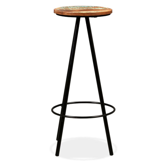 Bar Stool Set of 4 Varied Reclaimed Wood Standard Industrial