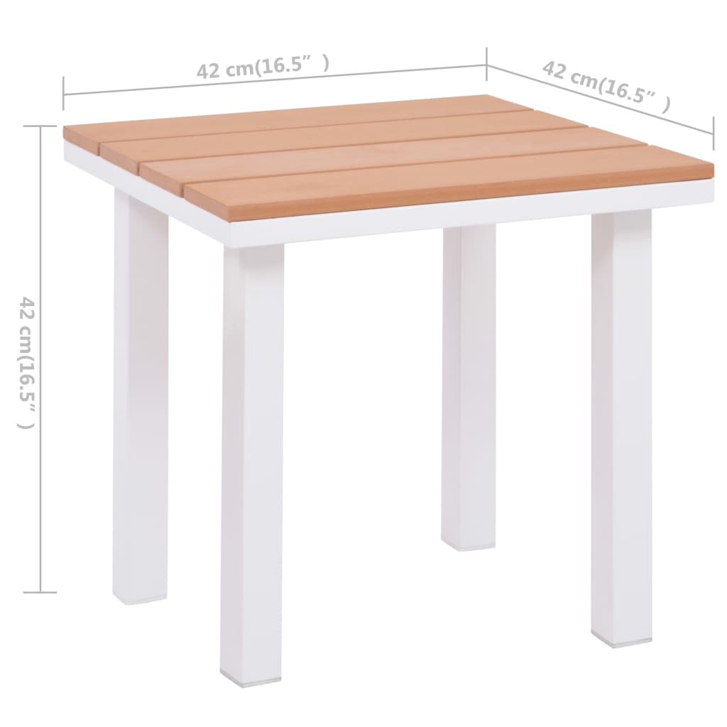 Sun Loungers 2 pcs with Table Aluminum and WPC White and Brown