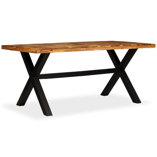 Dining Table Natural Wood, Black