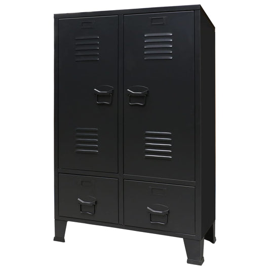 Wardrobe Black Sheet Metal Medium Adjustable Shelves
