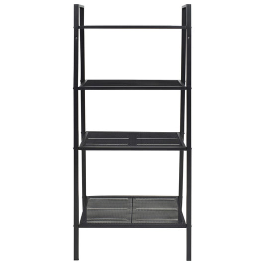Display Shelf Black Metal Compact Display Shelf Rectangular