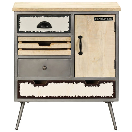 Sideboard Natural Mango Wood With Steel Accents