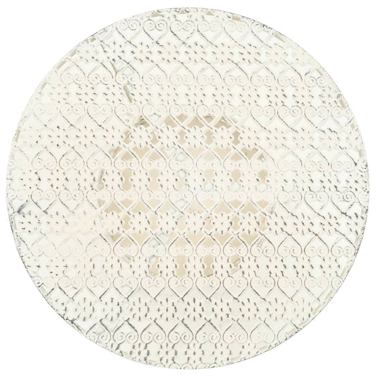 Table White Metal Small Bistro Table Round Vintage