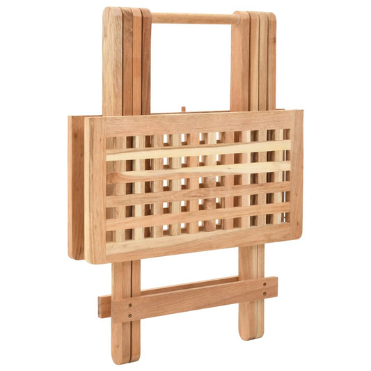 Side Table Brown Solid walnut wood Compact Collapsible